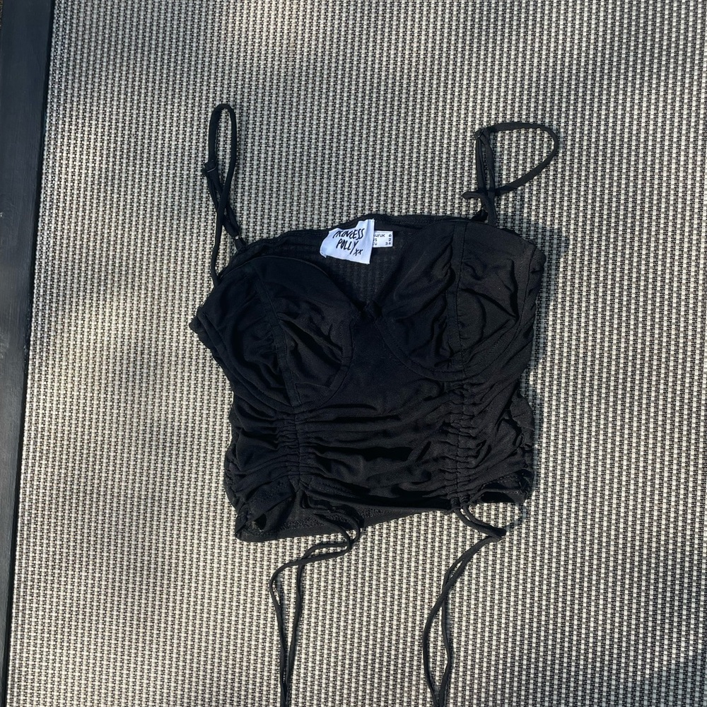 Princess Polly Black Gathered Camisole